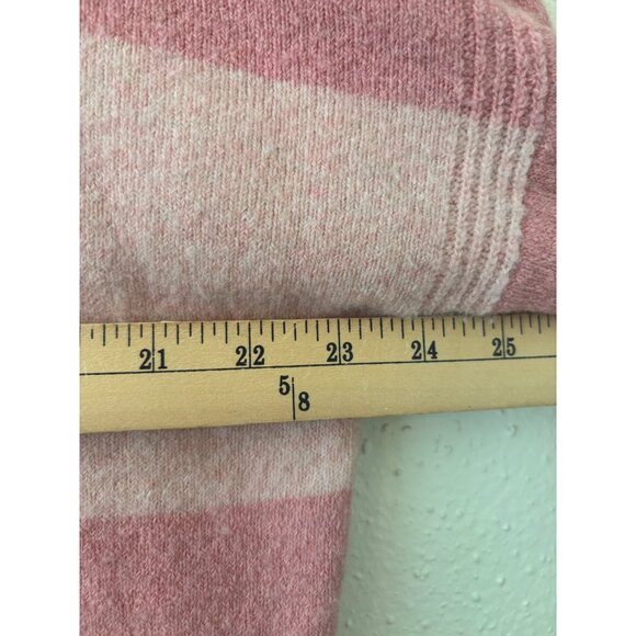 J. Crew Pink Striped Turtleneck Sweater L Supersoft Yarn Cozy & Stylish - Picture 6 of 10